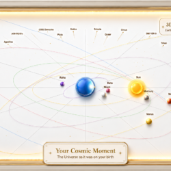 3D Frame of Your Birth Planetary View for Gifting